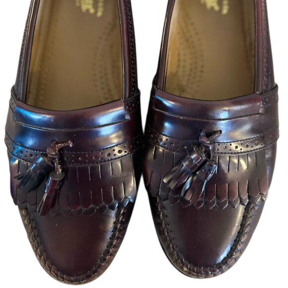 GH Bass Co  Men's Weejuns Kiltie Brown Tassel Leather Loafers Sz 9 - Picture 2 of 8